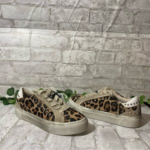 Zara Distressed Leopard Print Trainers. Size EUR 37